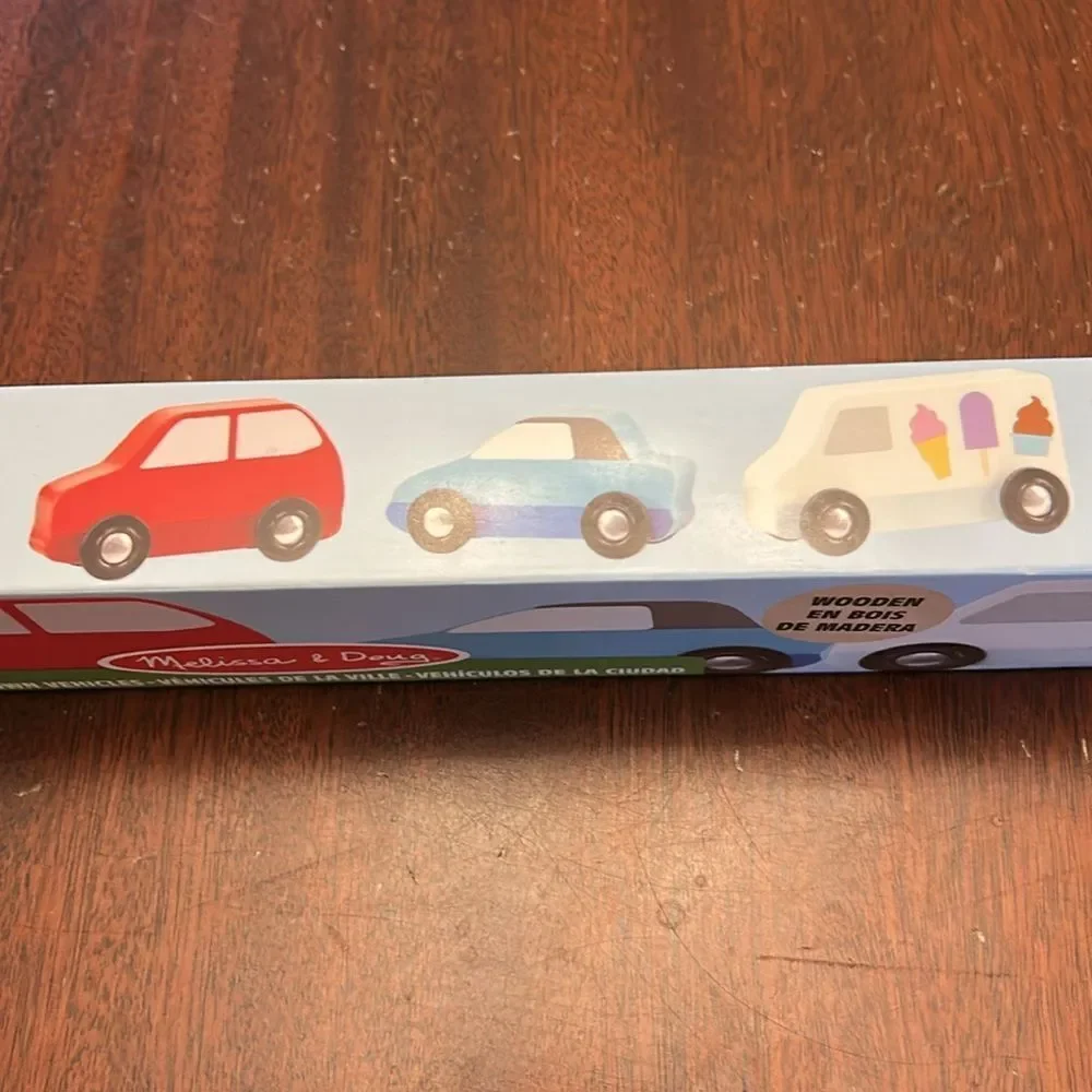 COPY - Melissa & Doug wooden town vehicles Ages 3+ NIB